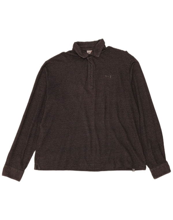 Slam muška polo majica dugih rukava 3XL siva s pjegama