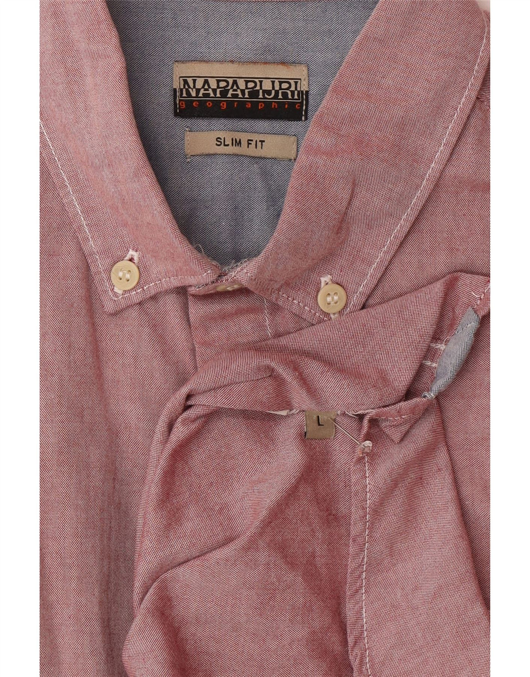 Napapijri Mens Slim Fit Shirt Large Pink