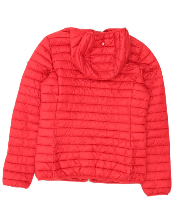 Canadiens Womens Hooded Padded Jacket UK 16 Large Red Polyamide