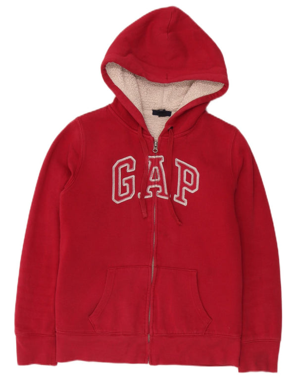 Gap Womens Graphic Hoodie Pullover UK 10 Small Rote Baumwolle