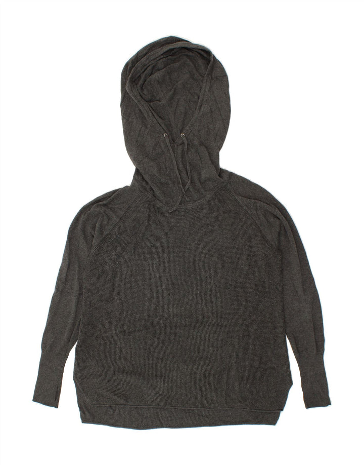 ATHLETA Womens Oversized Hooded Jumper Sweater UK 14 Medium Grey Cotton Vintage Athleta and Second-Hand Athleta from Messina Hembry 
