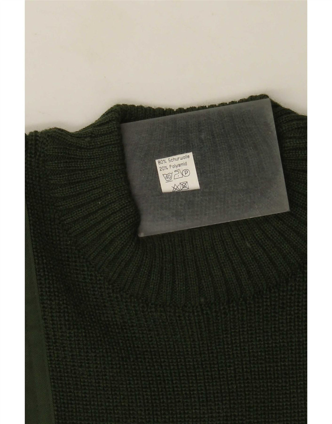 Halfen Mens Crew Neck Jumper Sweater IT 48 Medium Green Colourblock Wool