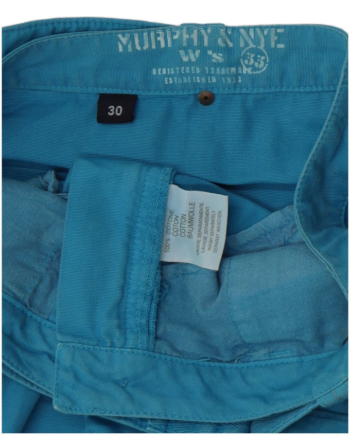 Murphy & Nye Womens Straight Skirt W30 Medium Blue Cotton