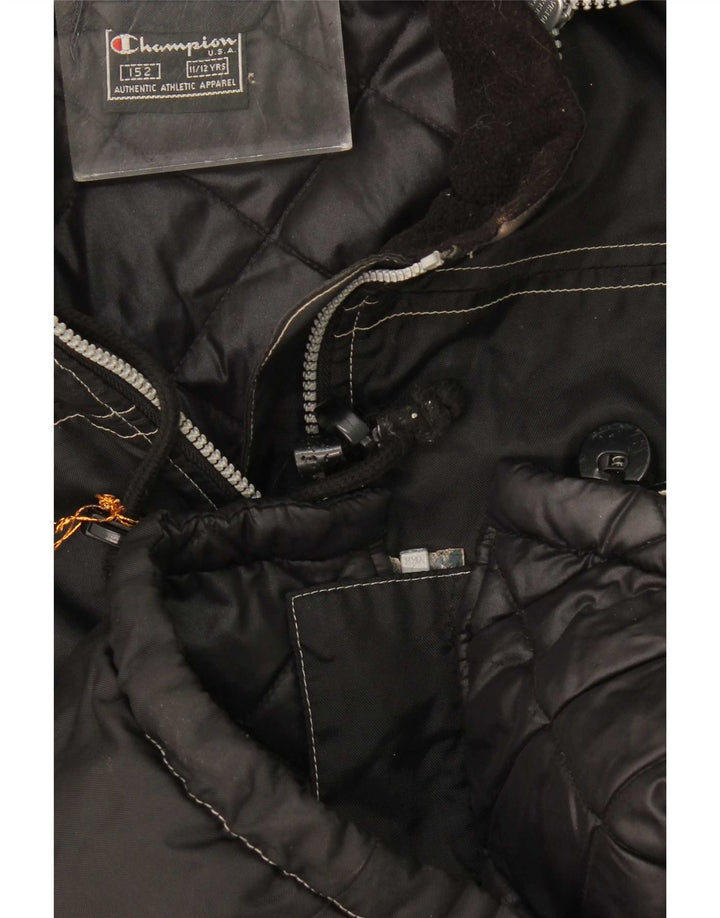 Champion Boys Graphic Hooded Windbreaker Jacket 11-12 Years Black
