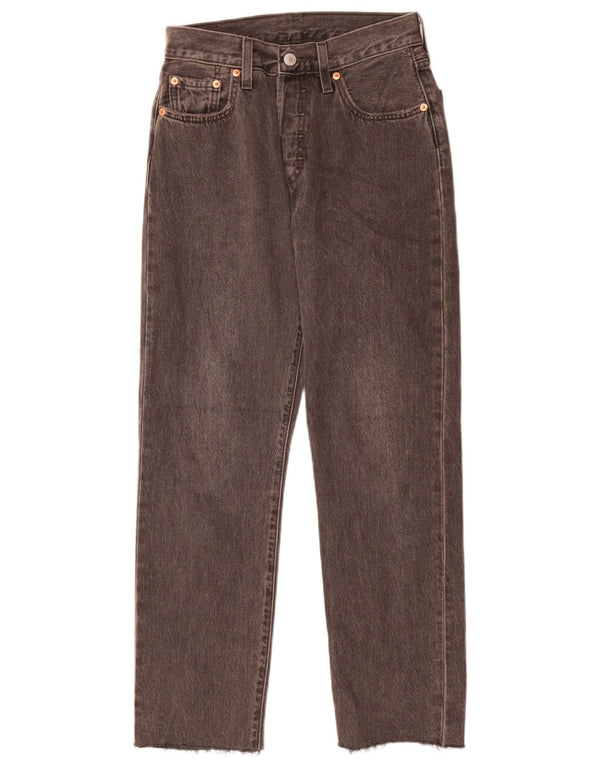 Levi's Damen 501 Straight Jeans W25 L28 Graue Baumwolle