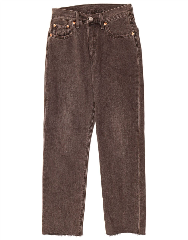 Levi's Damen 501 Straight Jeans W25 L28 Graue Baumwolle