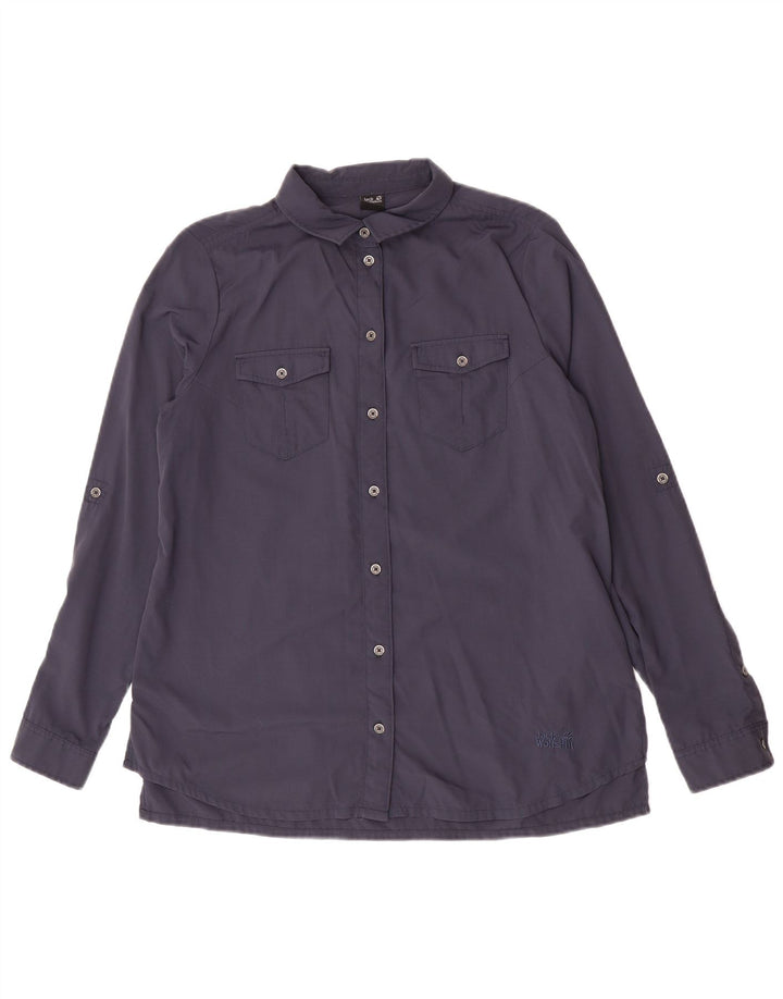 Jack Wolfskin Chemise Femme UK 12 Medium Bleu Marine Polyamide