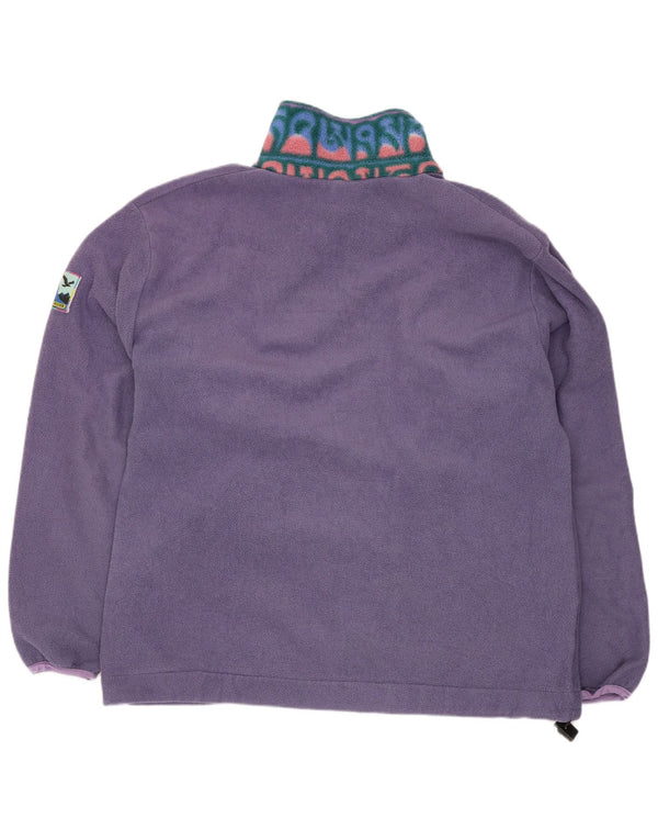 SALEWA Dame Loose Fit Fleecejakke UK 14 Medium Purple Geometric Sports