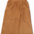 Vintage Womens Suede Wrap Skirt IT 42 Medium W27 Beige Leather