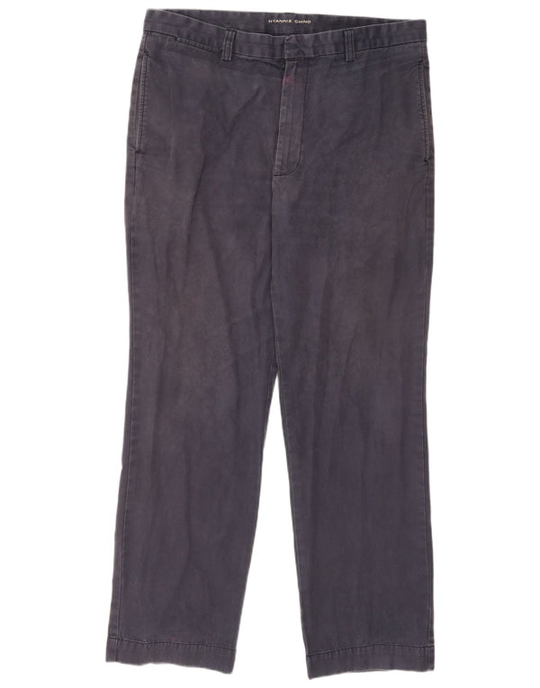Gant Mens Hyannis egyenes chino nadrág W38 L32 sötétkék pamut