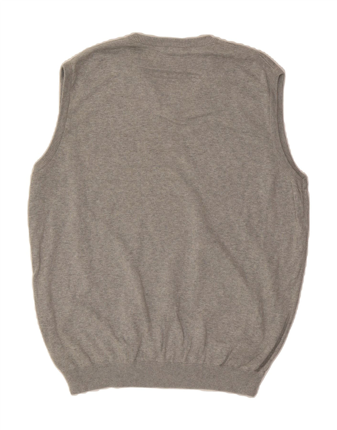 MARKS & SPENCER Mens Vest Tank Top XL Grey Argyle/Diamond Cotton Vintage Marks & Spencer and Second-Hand Marks & Spencer from Messina Hembry 