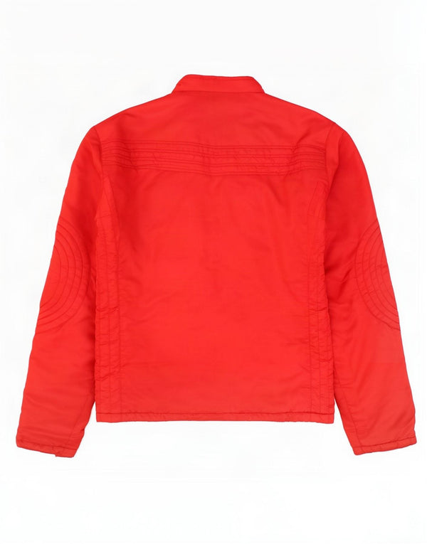 Vintage Mens Bomber Jacket UK 36 Small Red Colourblock Polyester