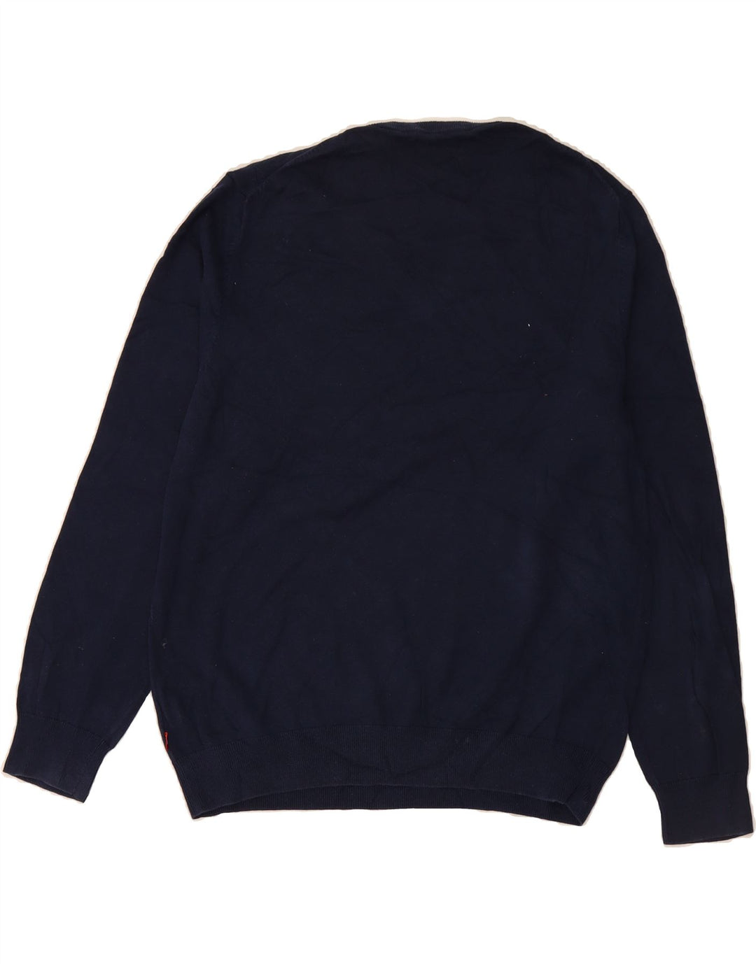 IZOD Mens V-Neck Jumper Sweater Large Navy Blue Cotton Vintage Izod and Second-Hand Izod from Messina Hembry 