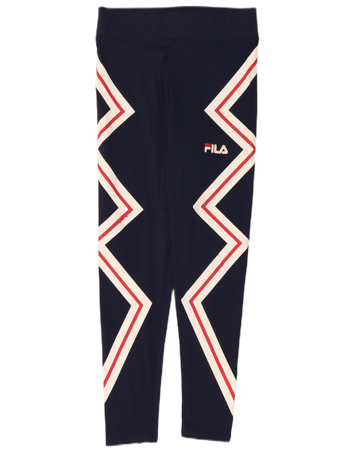 Leggings grafici da donna Fila UK 14 Large Poliestere geometrico blu navy