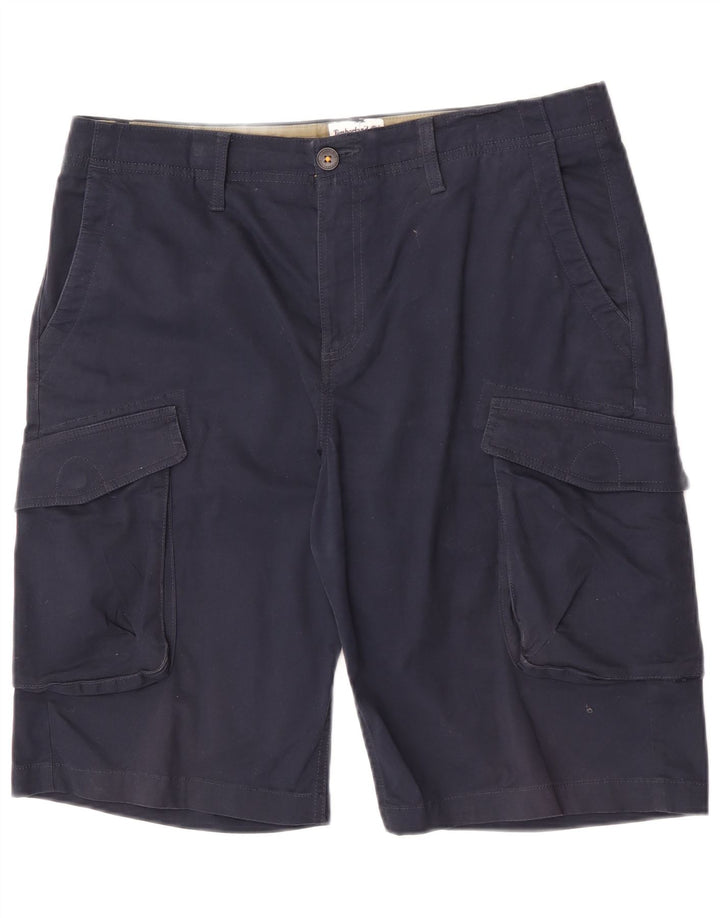 Timberland Mens Cargo Shorts W34 Large Navy Blue Cotton