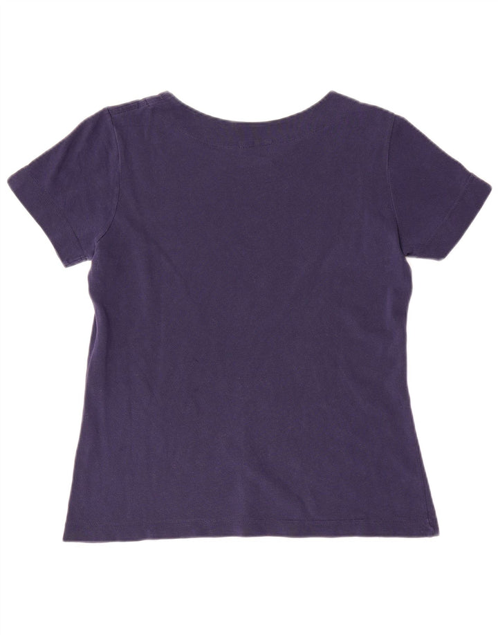 LACOSTE Womens T-Shirt Top Size 38 Medium Navy Blue Cotton
