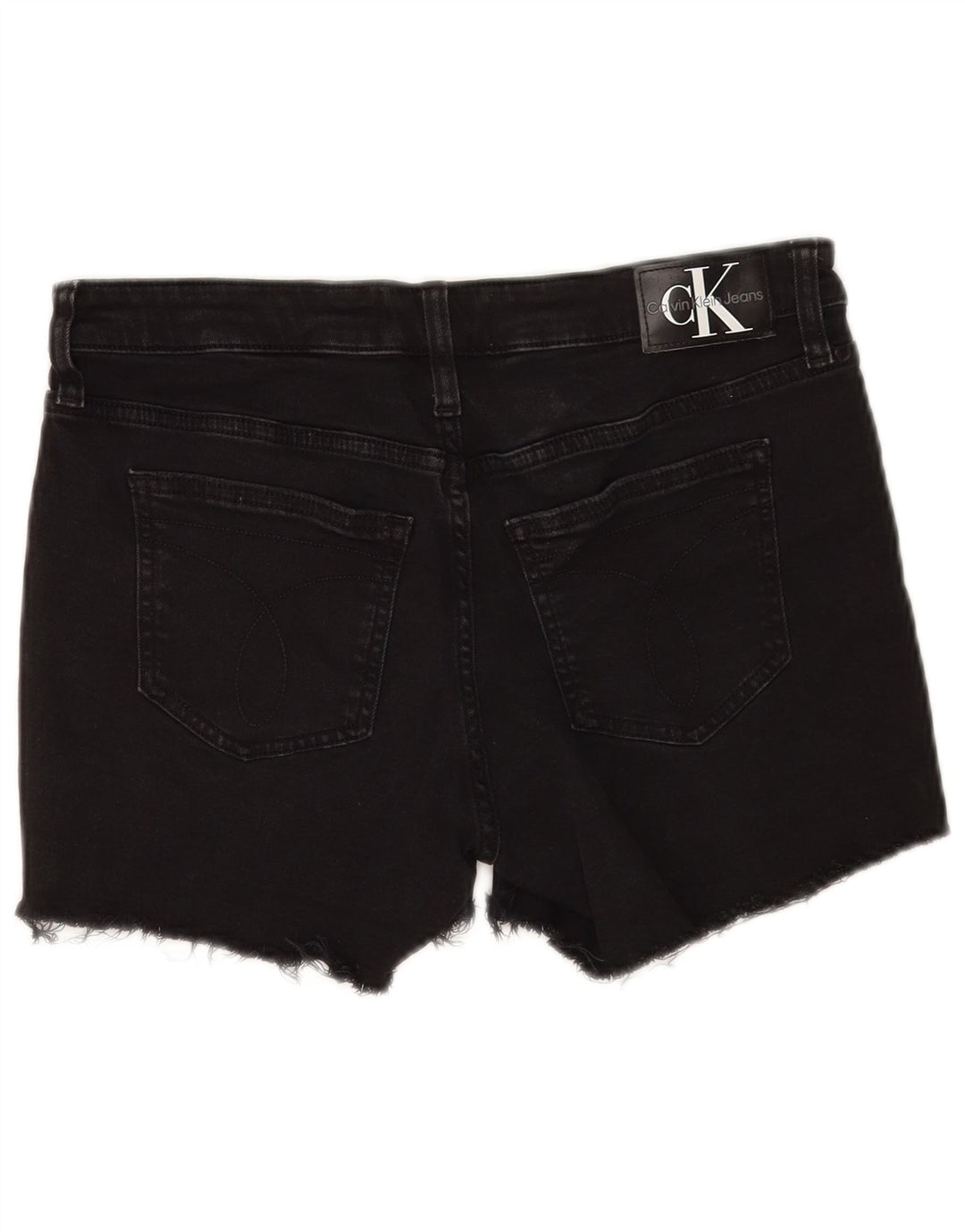 Calvin Klein Womens Denim Shorts W28 Medium  Black Cotton