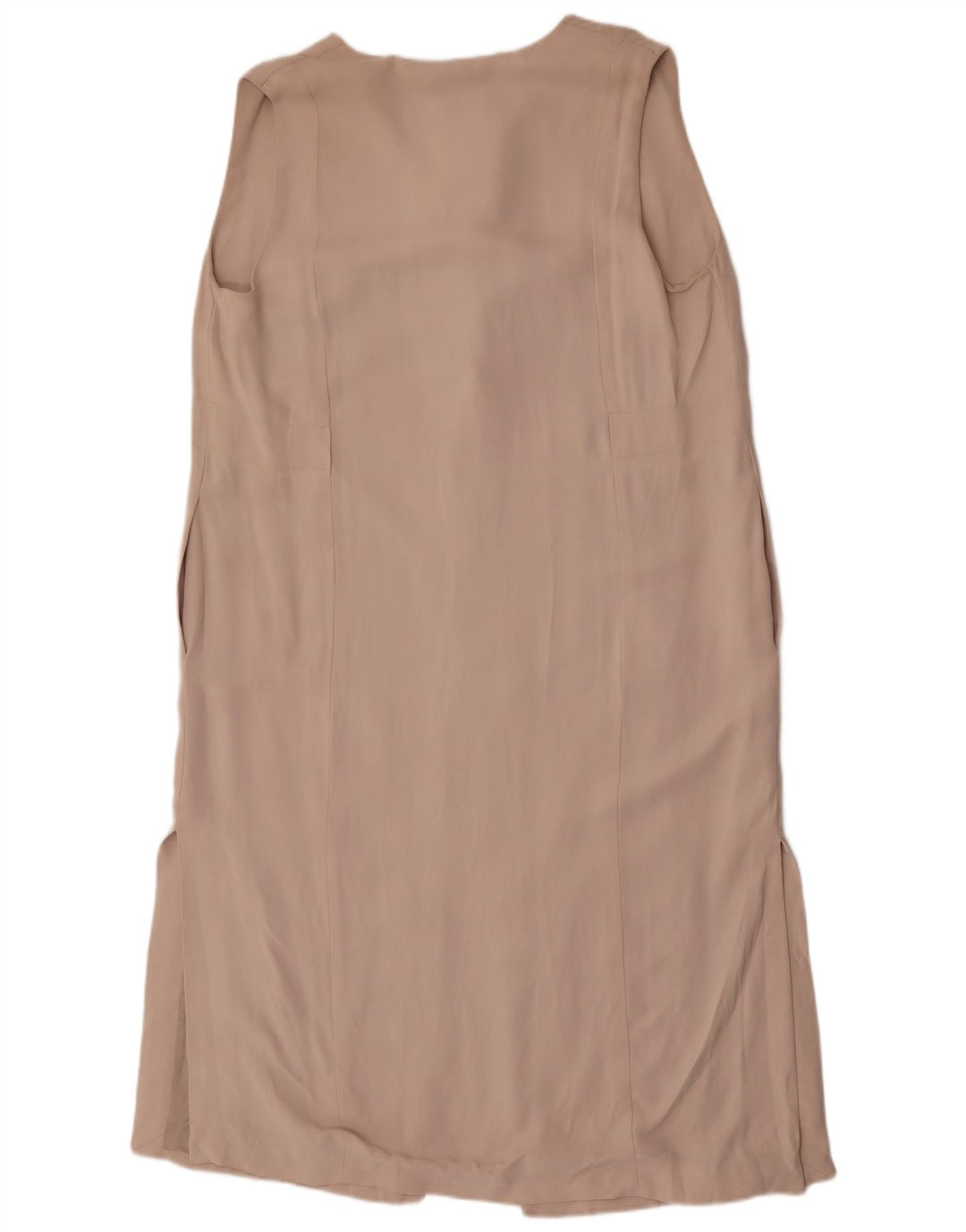 Massimo Dutti Womens Longline Sleeveless Blazer Jacket UK 14 Medium Beige