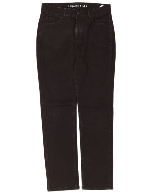 Marks & Spencer Womens Straight Jeans UK 14 Large W34 L32 Black Cotton