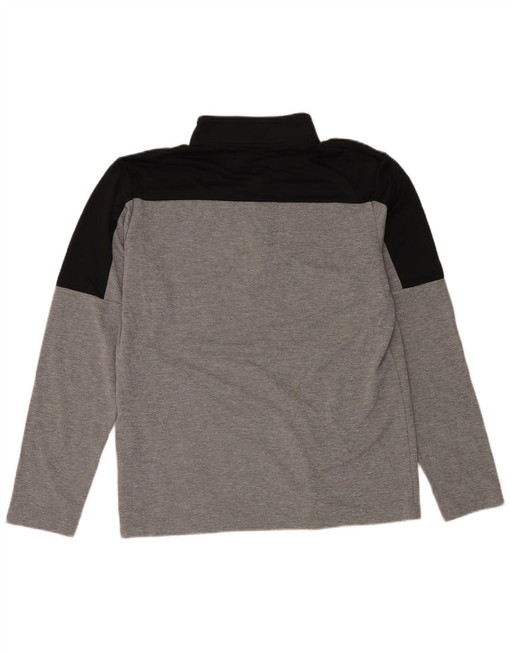ADIDAS Mens Zip Neck Pullover Tracksuit Top Medium Grey Colourblock