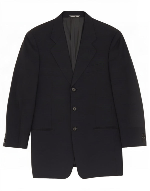 Giacca blazer da uomo a 3 bottoni Giorgio Armani IT 46 Small Blu Navy