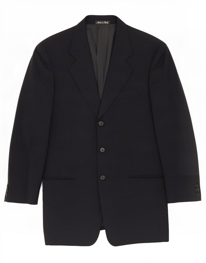 Giacca blazer da uomo a 3 bottoni Giorgio Armani IT 46 Small Blu Navy