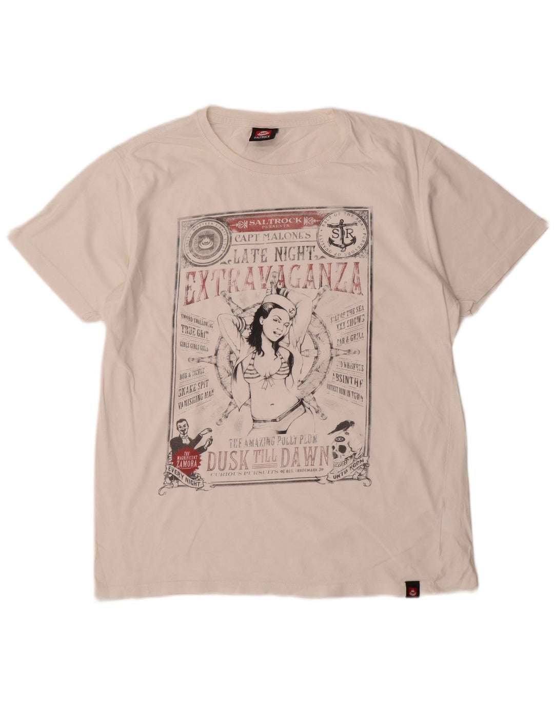 Saltrock Herre grafisk T-shirt Top Medium White