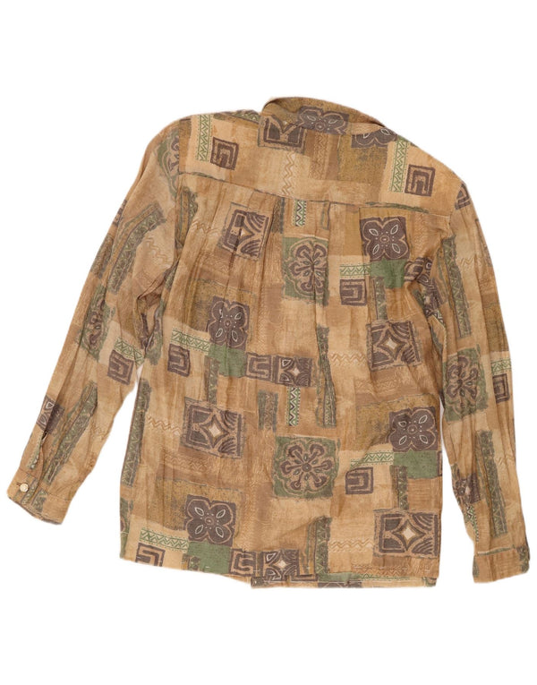 Camisa Vintage Feminina UK 18 XL Marrom Floral
