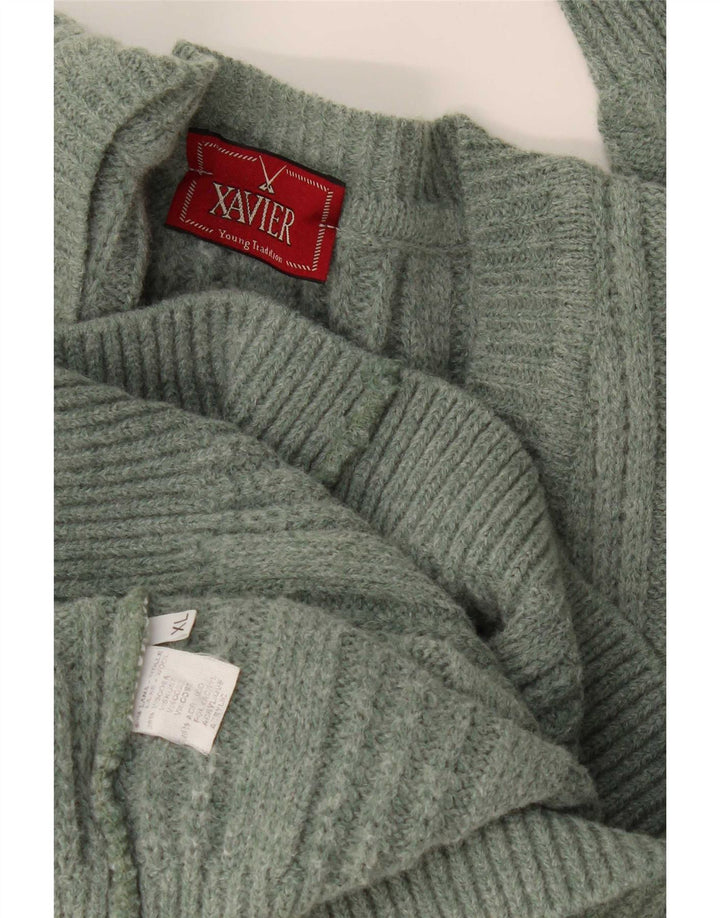 Xavier Pull Col V Homme XL Vert Laine