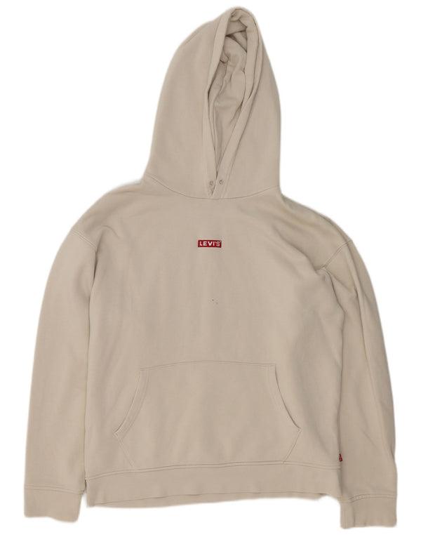 Levi's Mens Relaxed Hoodie Jumper Medium White Cotton