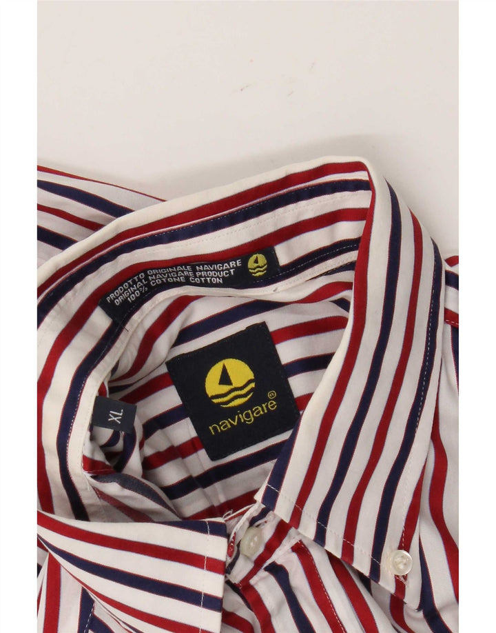 Navigare Mens Shirt XL Multicoloured Striped Cotton