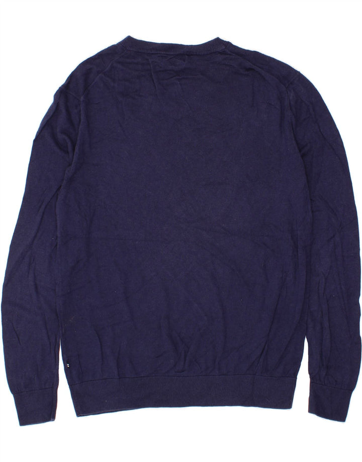 NAUTICA Mens V-Neck Jumper Sweater XL Navy Blue Cotton Vintage Nautica and Second-Hand Nautica from Messina Hembry 