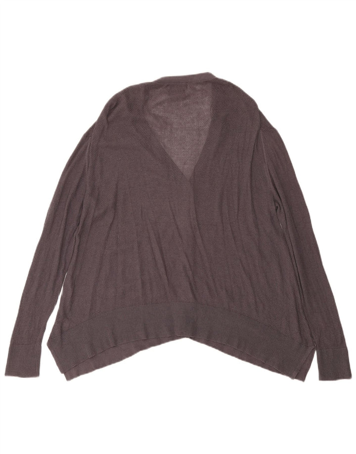 MASSIMO DUTTI Damen Strickjacke UK 14 Mittelgraue Baumwolle