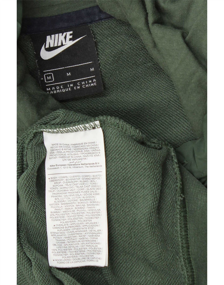 Nike Mens Graphic Hoodie Jumper Medium Green Cotton