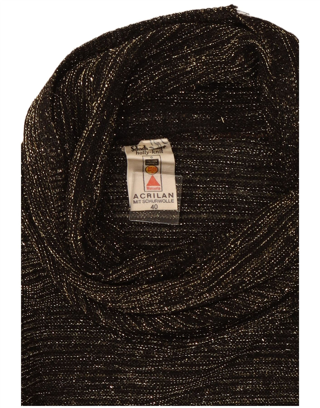 Vintage Dame Roll Neck Jumper Sweater EU 40 Medium Black Flecked