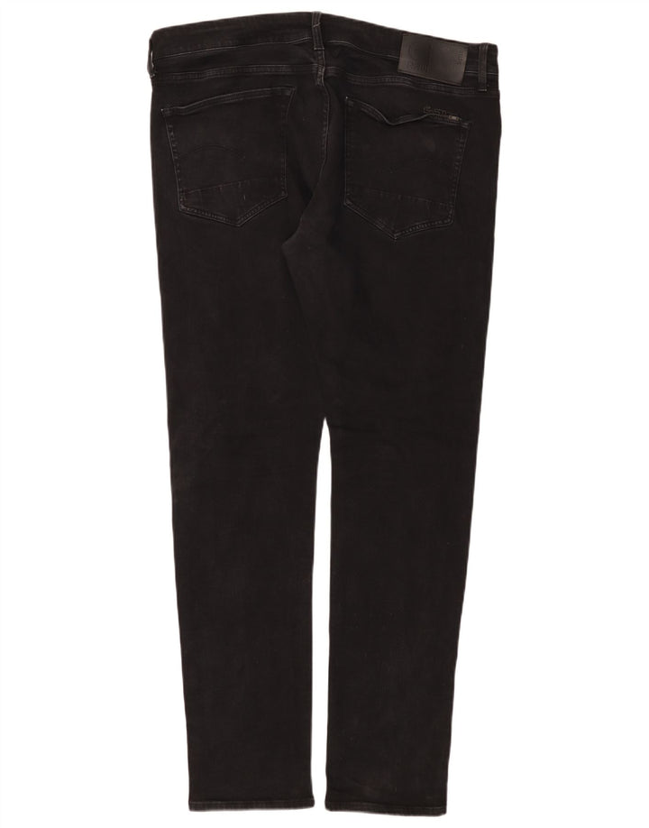 G-Star Mens 3301 Slim Jeans W38 L34 Black Cotton