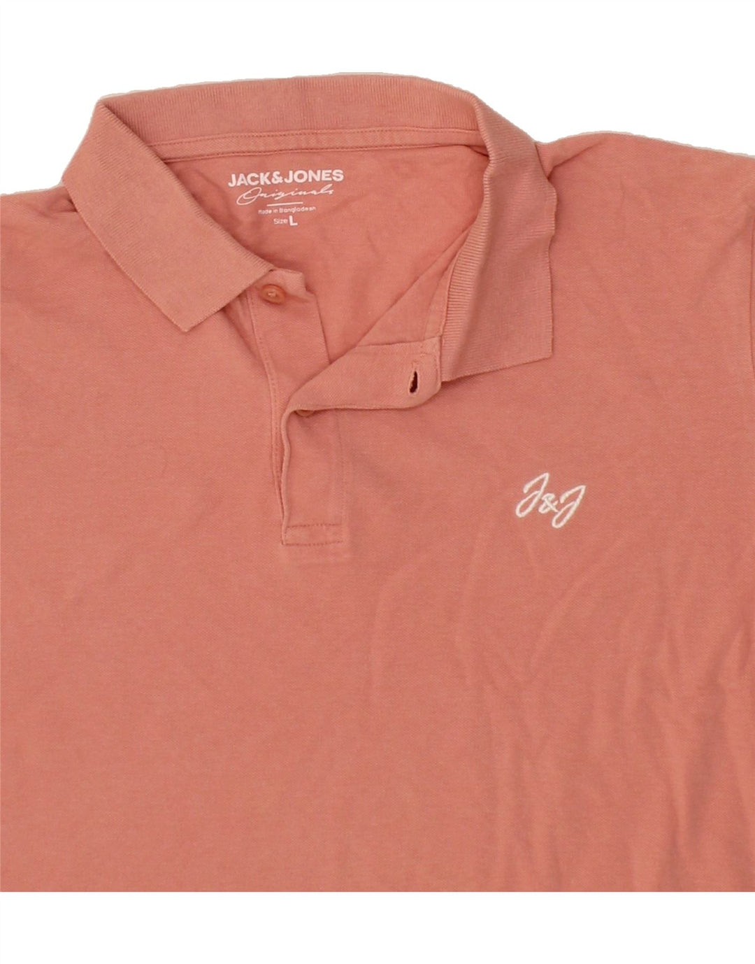 JACK & JONES Mens Polo Shirt Large Pink Cotton Vintage Jack & Jones and Second-Hand Jack & Jones from Messina Hembry 