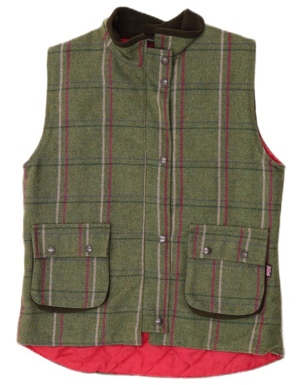 Game Technical Apparel Damen Weste UK 14 Large Green Check Wool