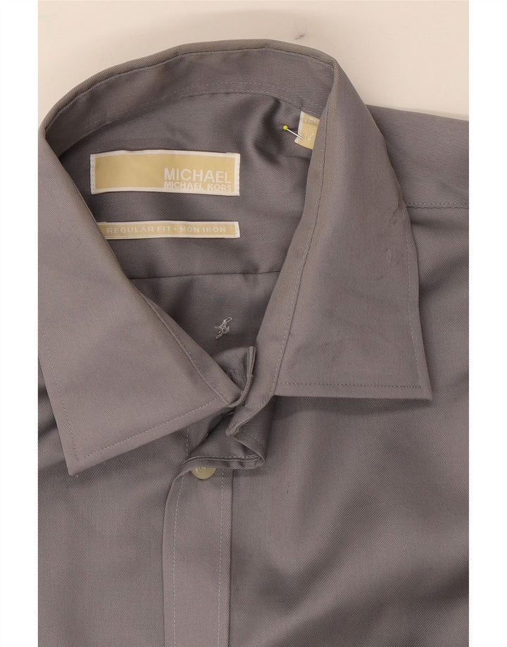MICHAEL KORS Mens Regular Fit Shirt Size 16 Large Grey Cotton Vintage Michael Kors and Second-Hand Michael Kors from Messina Hembry 