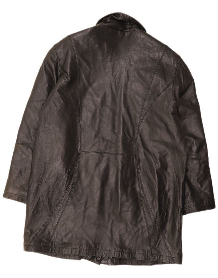 Rino & Pelle Abrigo de cuero extragrande para mujer IT 44 Medium Black
