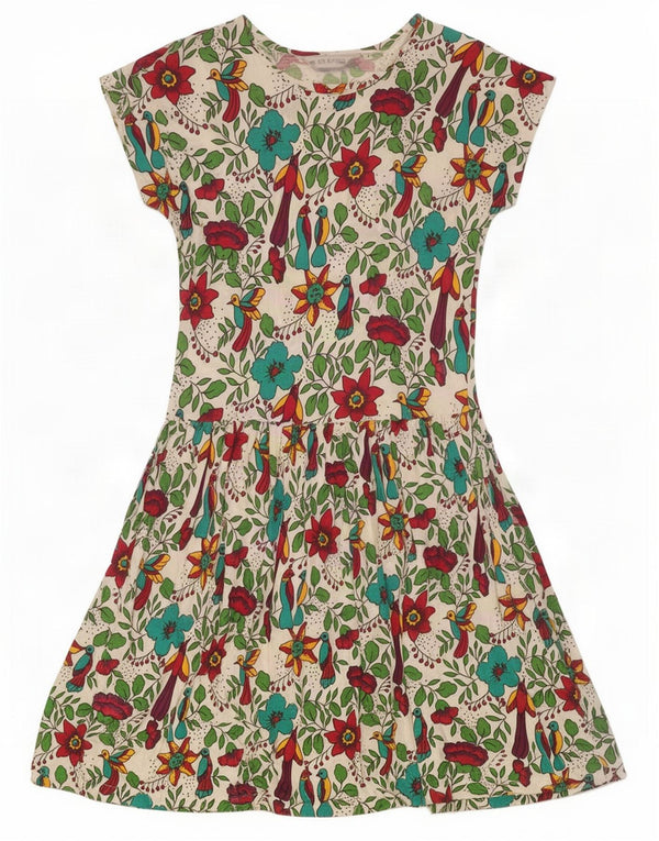 Abito a trapezio da donna del film UK 10 Piccola viscosa floreale bianca