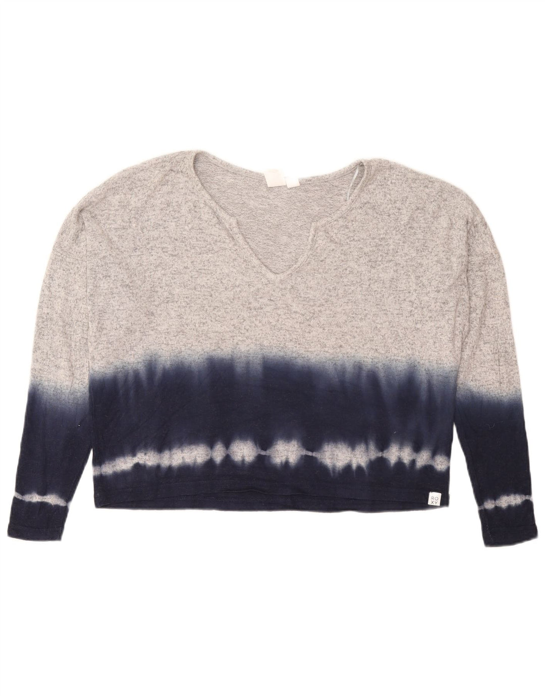 Roxy Womens Oversized Top Langærmet UK 10 Small Grey Tie Dye Viscose