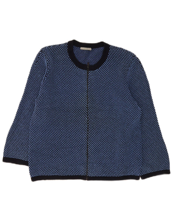 Maglione cardigan con zip intera da donna Cos UK 10 piccolo cotone maculato blu