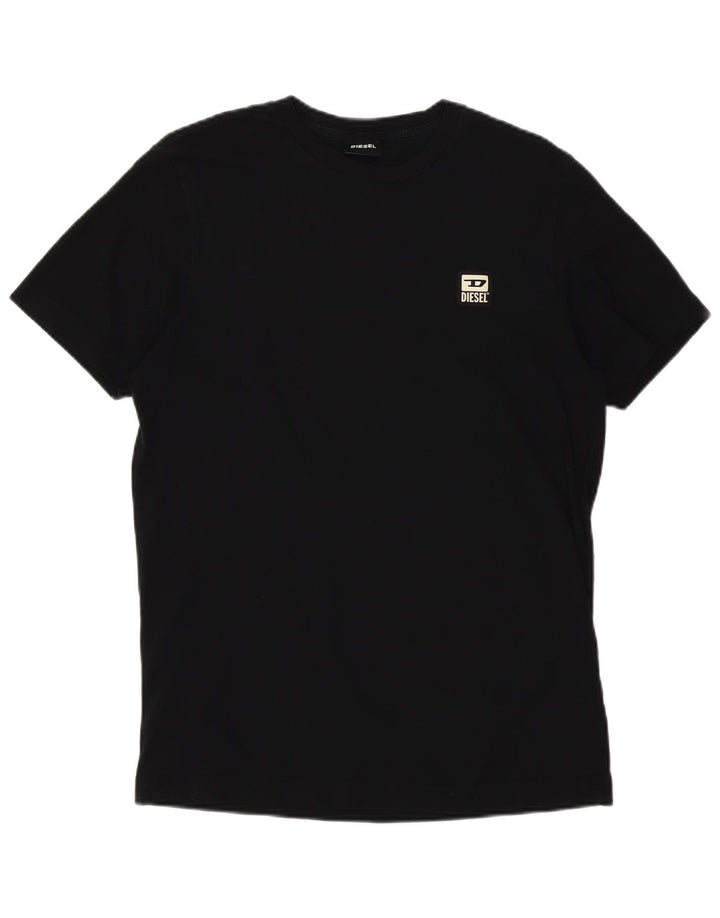 Diesel Womens T-Shirt Top UK 12 Medium Black Cotton