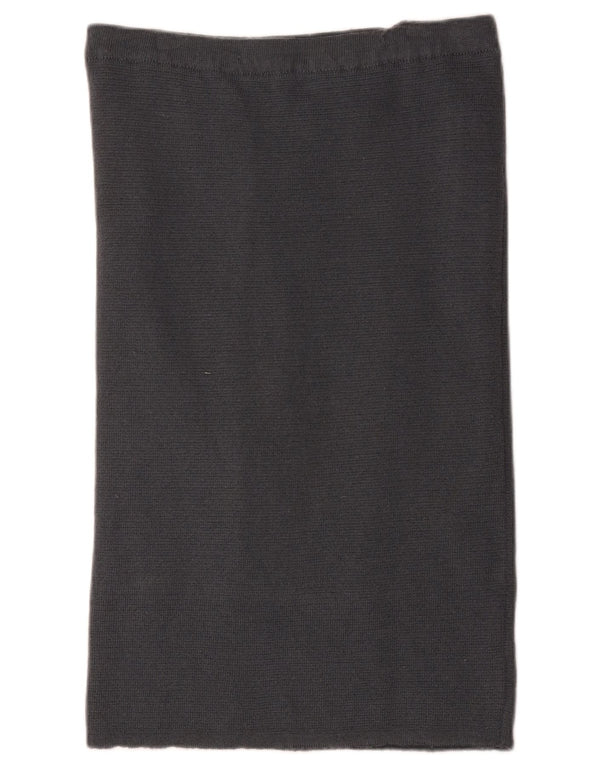 Gerader Vintage-Strickrock für Damen, W30, mittelgraue Wolle