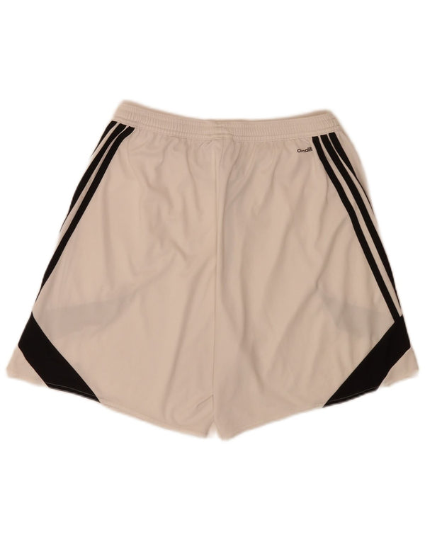 Pantaloncini sportivi Adidas Climalite da uomo, grandi, in poliestere color block bianco