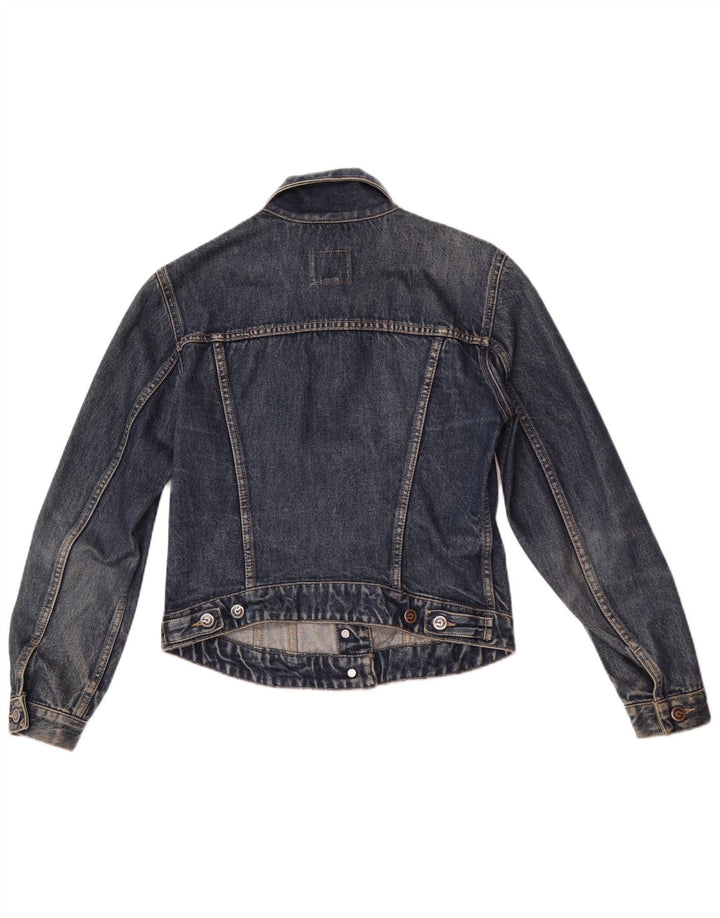Jaqueta jeans feminina Gas Gas UK 12 algodão azul médio