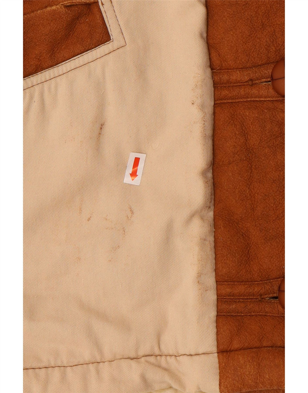Vintage Womens Oversized Sherpa Jacket UK 18 XL Beige Fair Isle Polyester