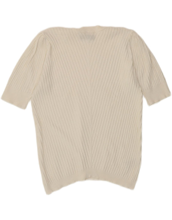 Marks & Spencer Dame Boat Neck Jumper Sweater UK 14 Medium White