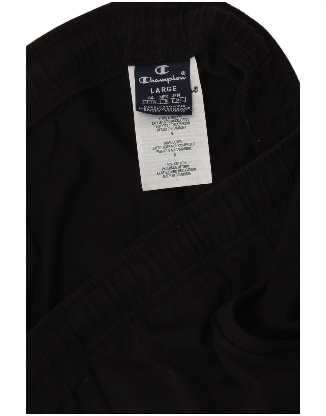 CHAMPION Mens Tracksuit Trousers Large Black Cotton